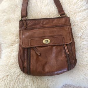 Fossil Genuine Leather Crossbody Satchel